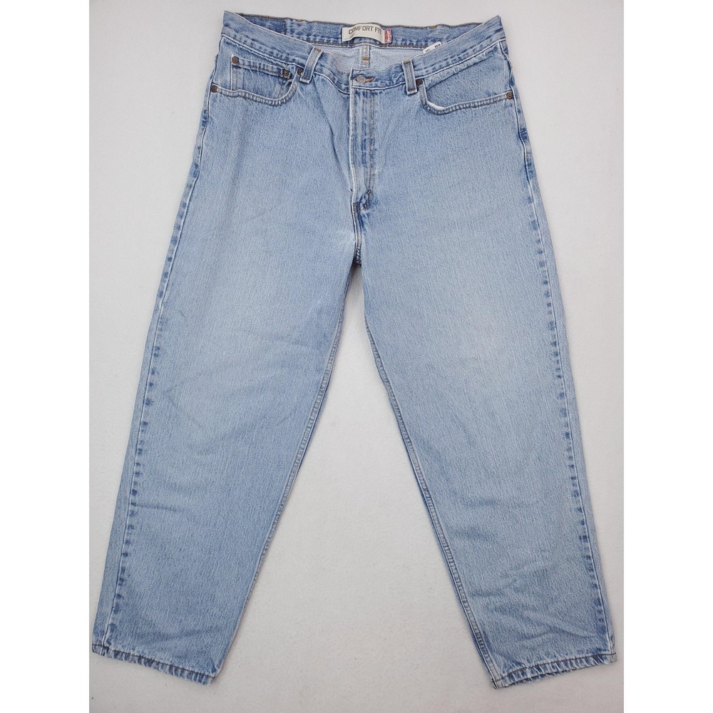 Levis 560 Jeans Mens 38x30 Blue Light Wash Comfort Fit Relaxed Tapered Denim Y2K